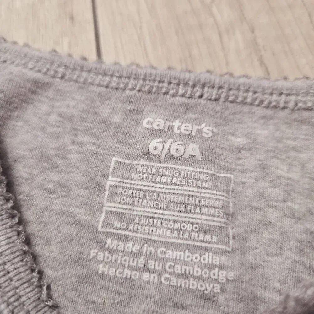 Carters sushi Pajama shirts girls 6 snug fit